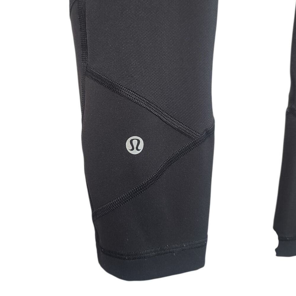 Lululemon Pace Rival Crop High-Rise 22" Black Size 6 GUC Luxtreme - Picture 3 of 6
